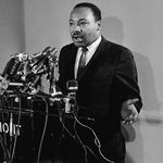 "American Civil Rights leader Martin Luther King, Jr. speaks at a press conference for Clergy & Laymen Concerned About Vietnam, held at the Belmont Plaza Hotel, New York City, January 12, 1968. He announced the Poor People's March On Washington at this event."